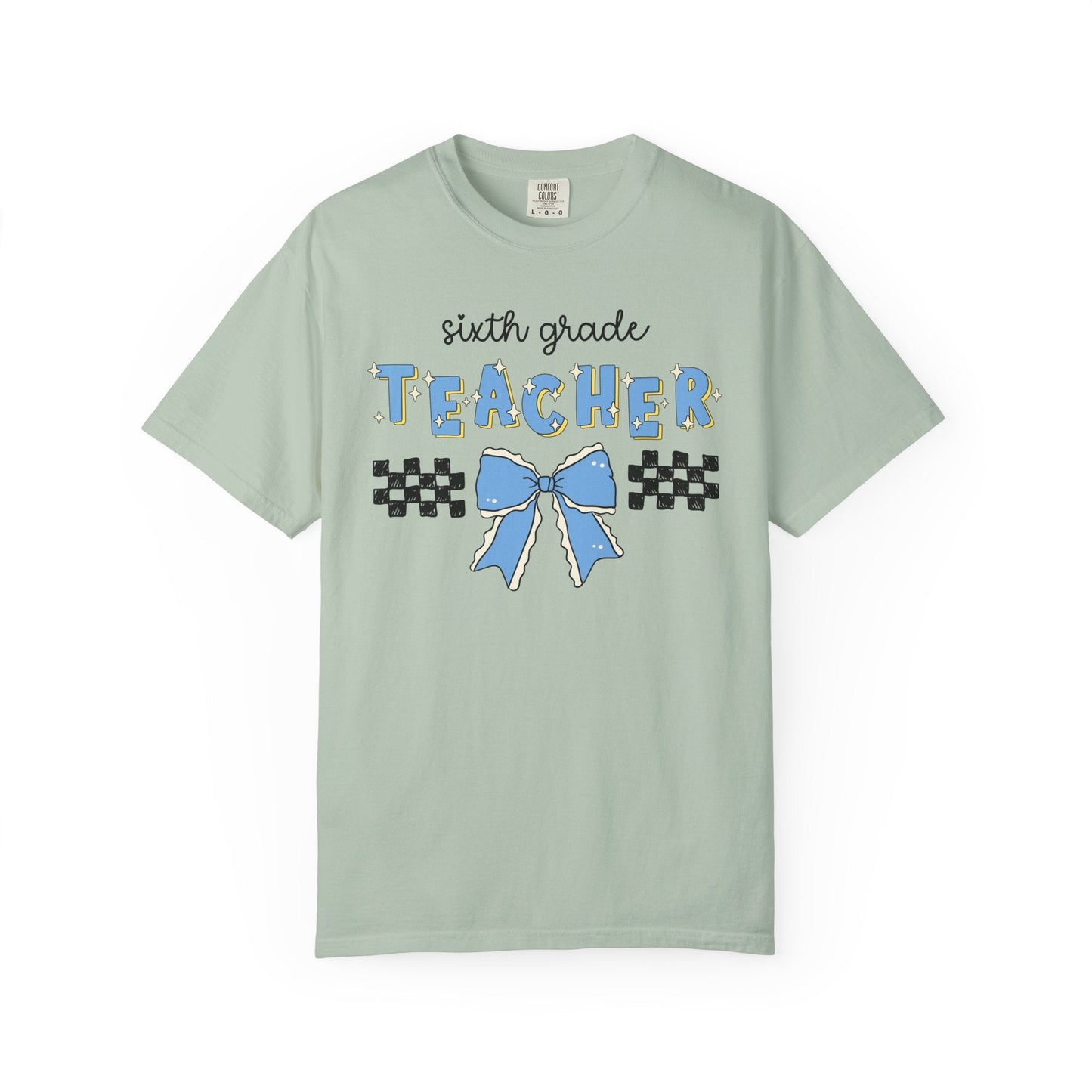 Sixth Grade Teacher Tee Shirt with Bow