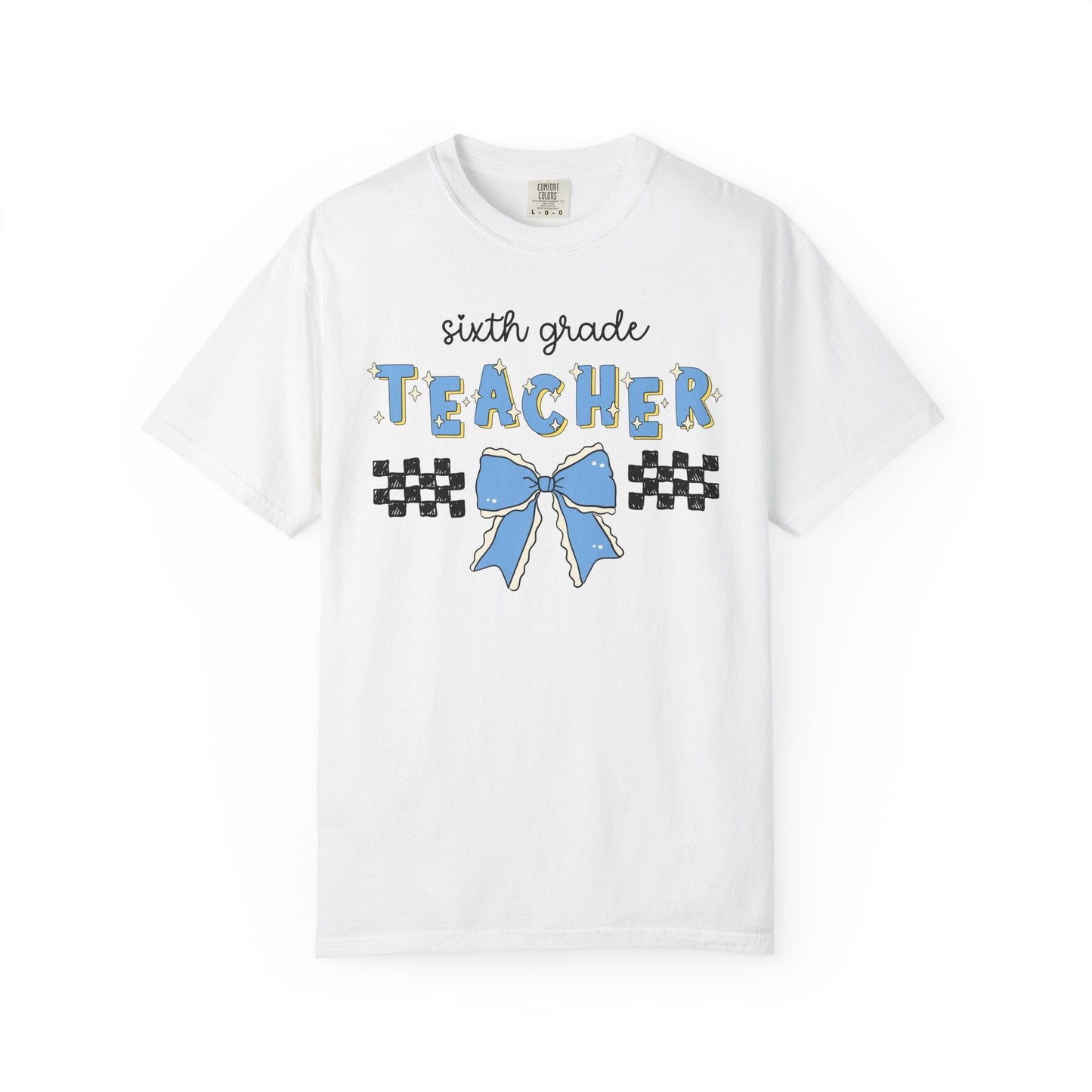 Sixth Grade Teacher Tee Shirt with Bow