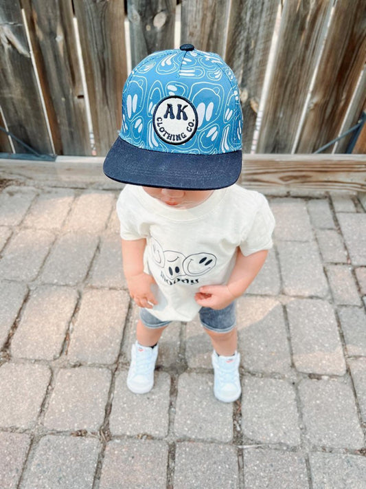 Silly face snapback hat