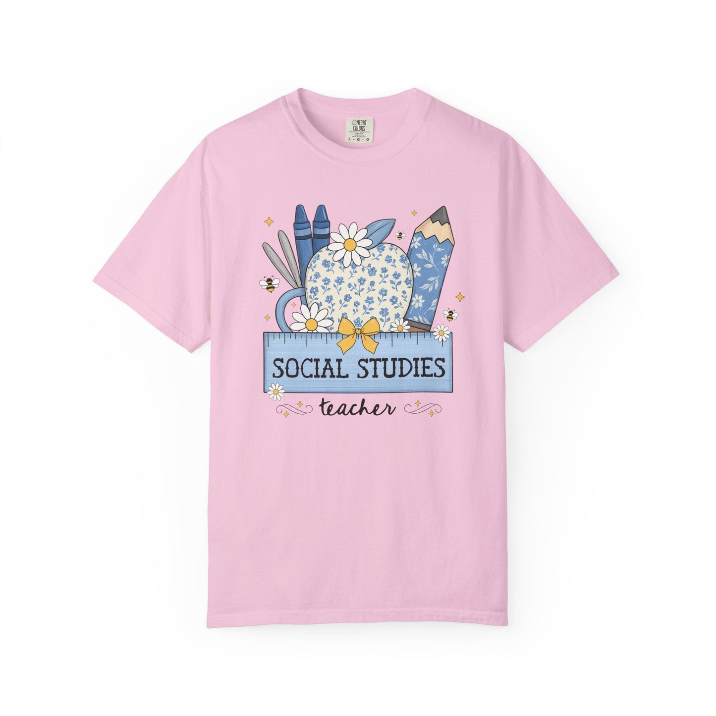 Social Studies Teacher Flower Tee Shirt