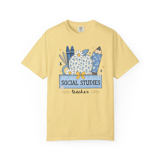 Social Studies Teacher Flower Tee Shirt