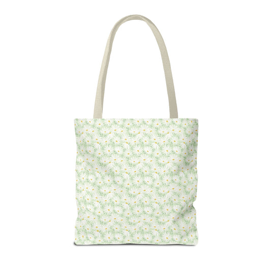Soft Cottagecore Aesthetic Tote Bag with Flowers and Stripes, Cute Matching Bachelorette Gift for Sisters, Tote with Initial or Letter: C