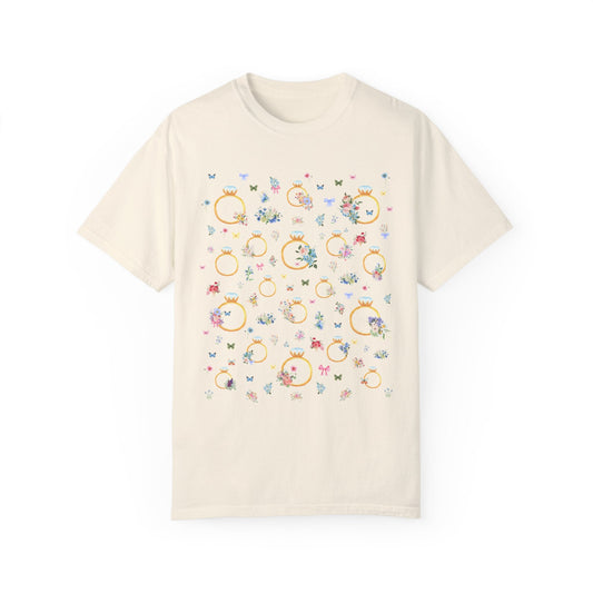 Soft Girl Style T-Shirt for Newly Engaged Bride