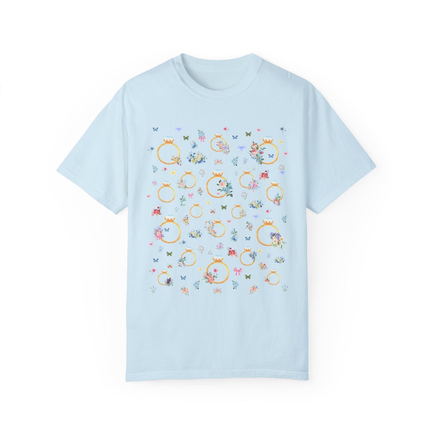 Soft Girl Style T-Shirt for Newly Engaged Bride