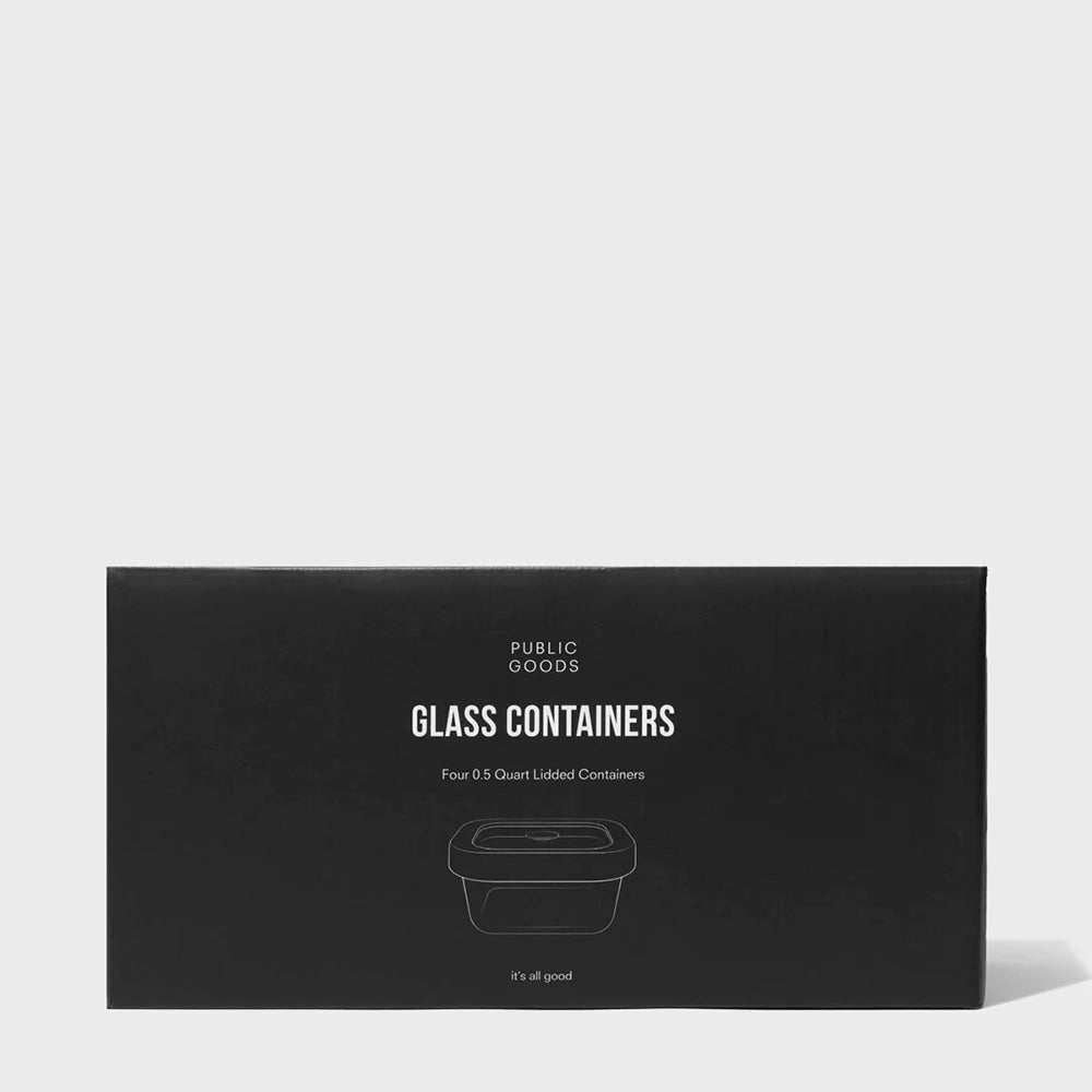 Square Glass Food Storage Containers (Set of 4)