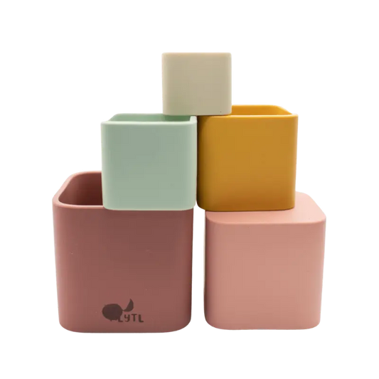 Colorful Stacking Cups + Silicone + Montessori + Water-play Toy | LYTL®️