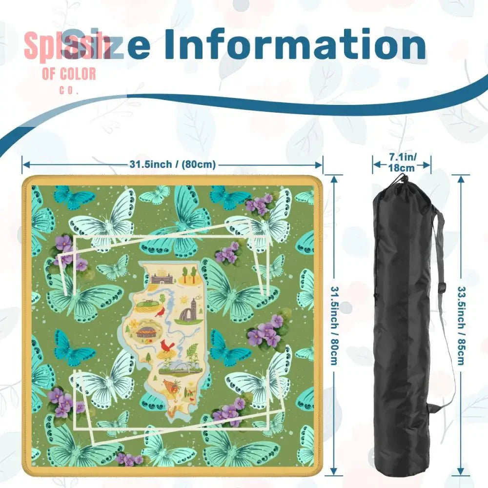 State Of Illinois, Butterflies, Violets State Pride Mahjong Mat