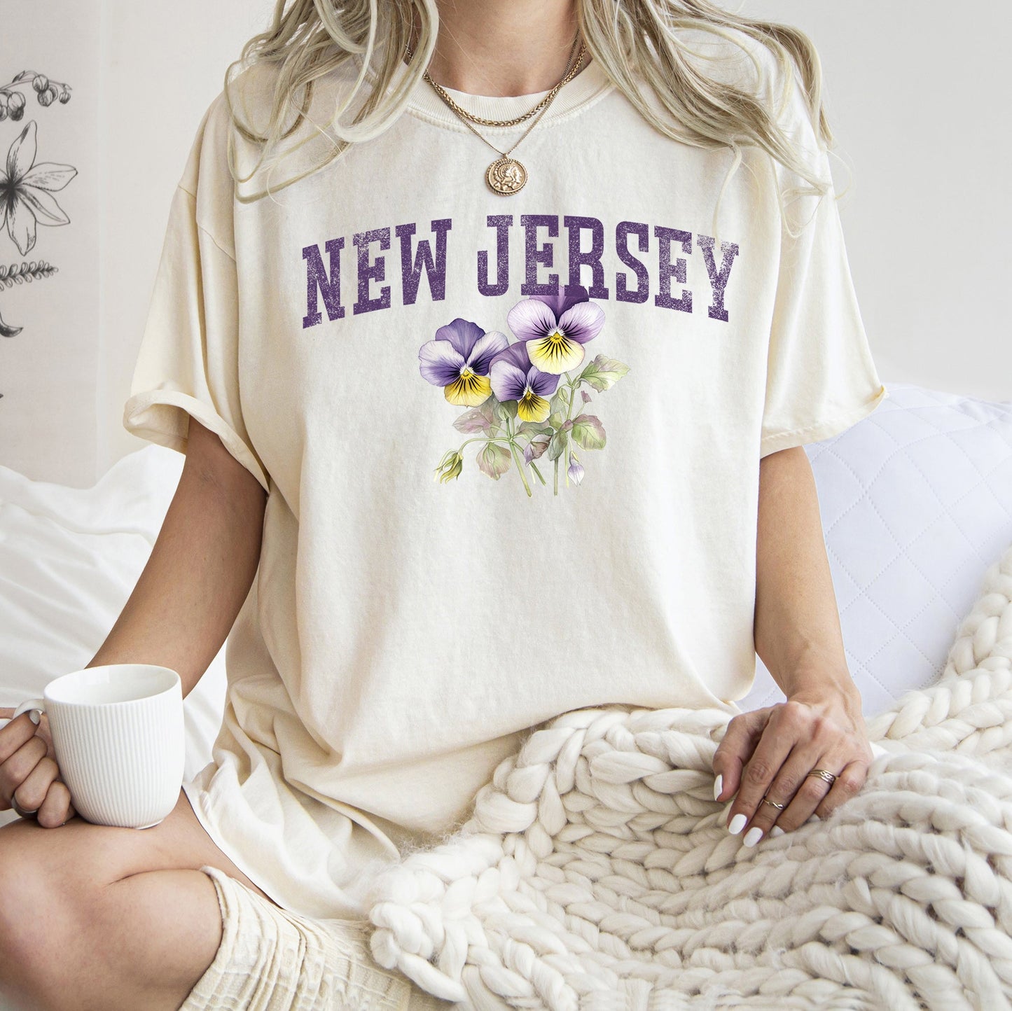 New Jersey State Flower Comfort Colors Tshirt