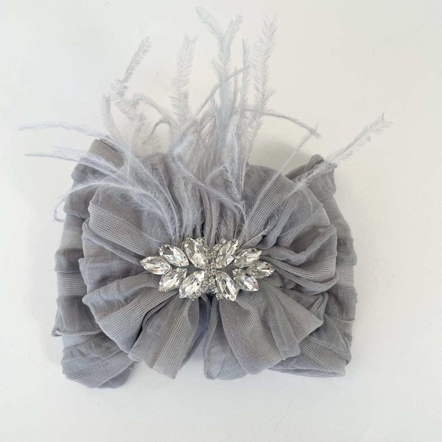 Fancy Feather Ruffled Headband