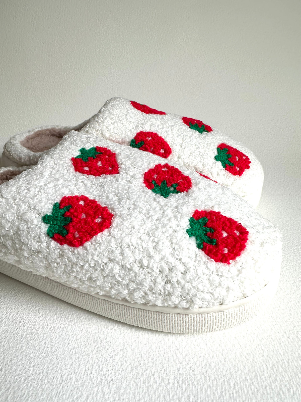Strawberry Plush Slippers