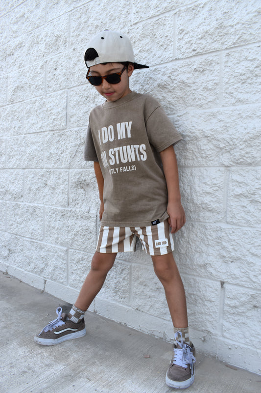 RIVIERA STRIPE SHORTS - ECRU