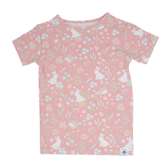 Pink Bunny Floral Summer Pajama Set