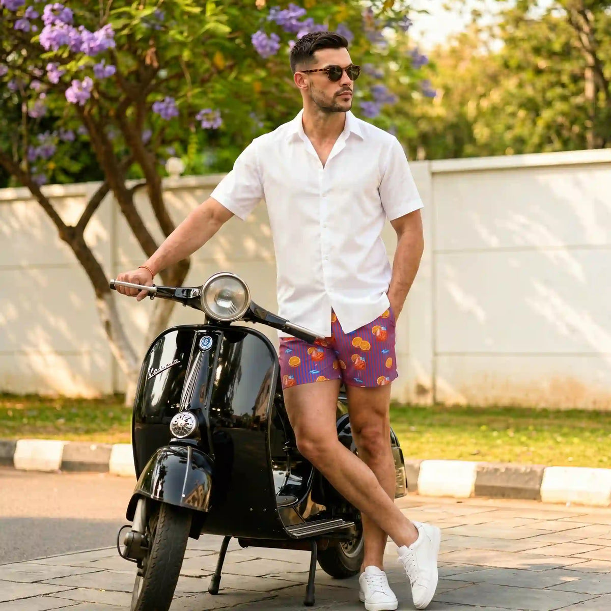 Men’s Short Sleeve Tailored Fit Button-Down Shirt – Arctic White