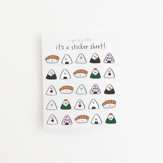 Mini Onigiri Clear Sticker Sheet
