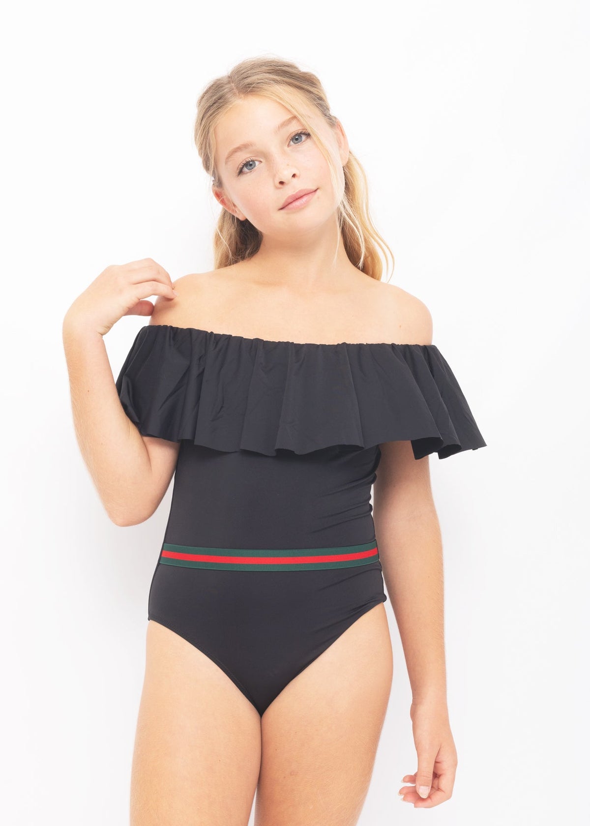 Black Swimsuit with Belt