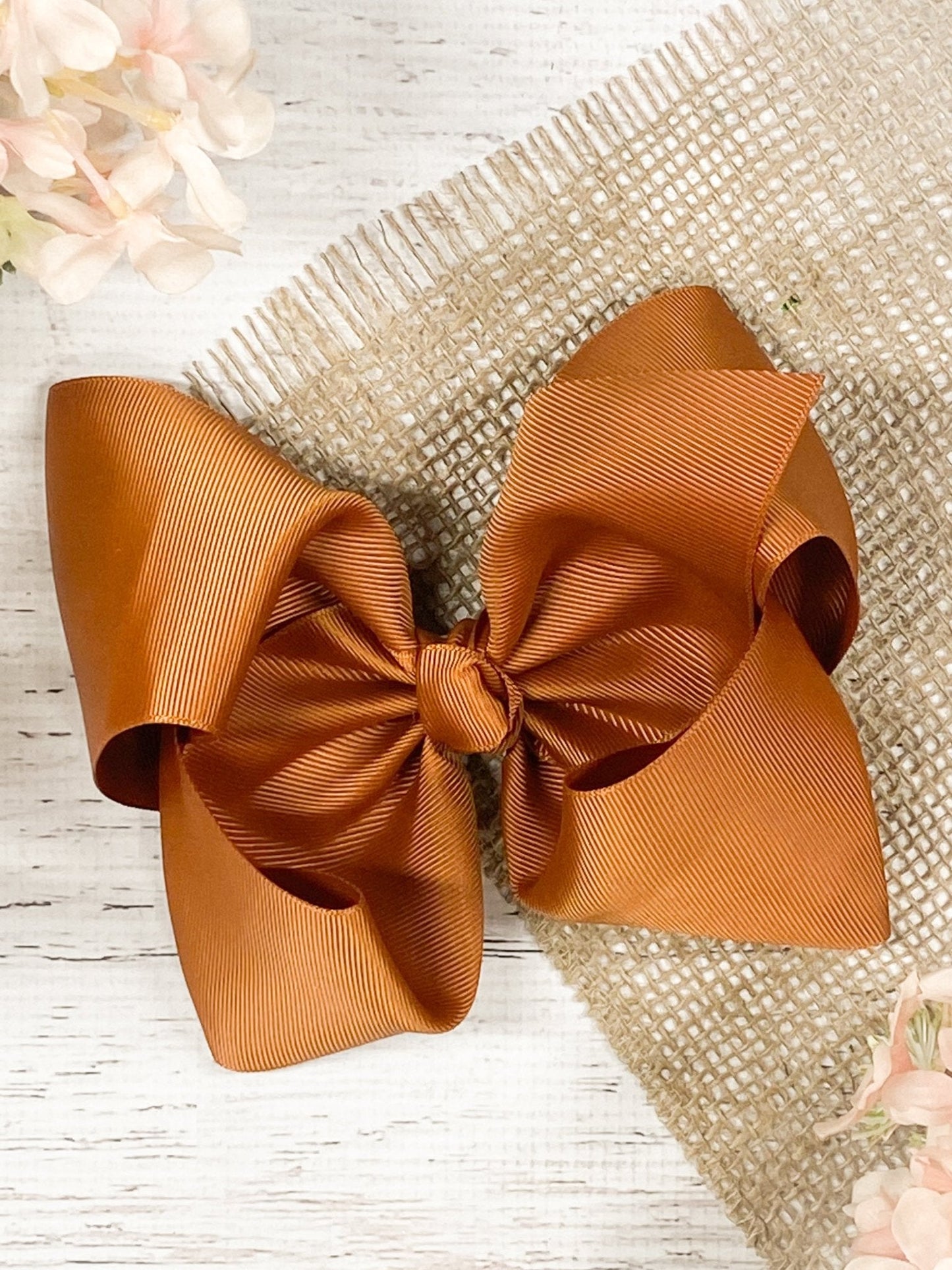 Texas Size Grosgrain Hair Bow - Alligator Clip - 6.5" - 36 colors