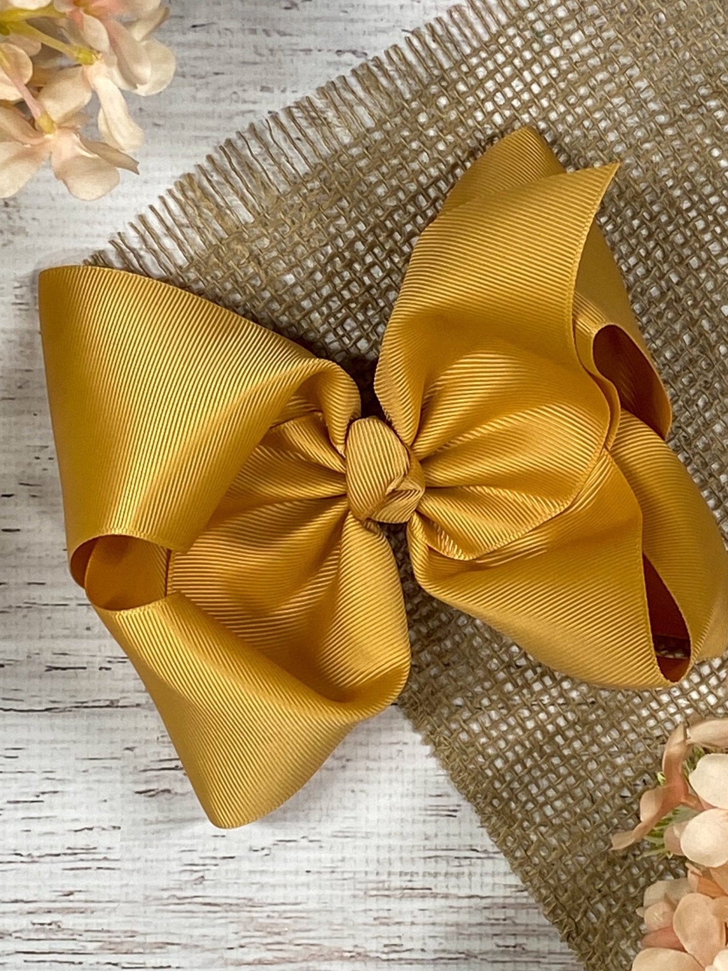 Texas Size Grosgrain Hair Bow - Alligator Clip - 6.5" - 36 colors