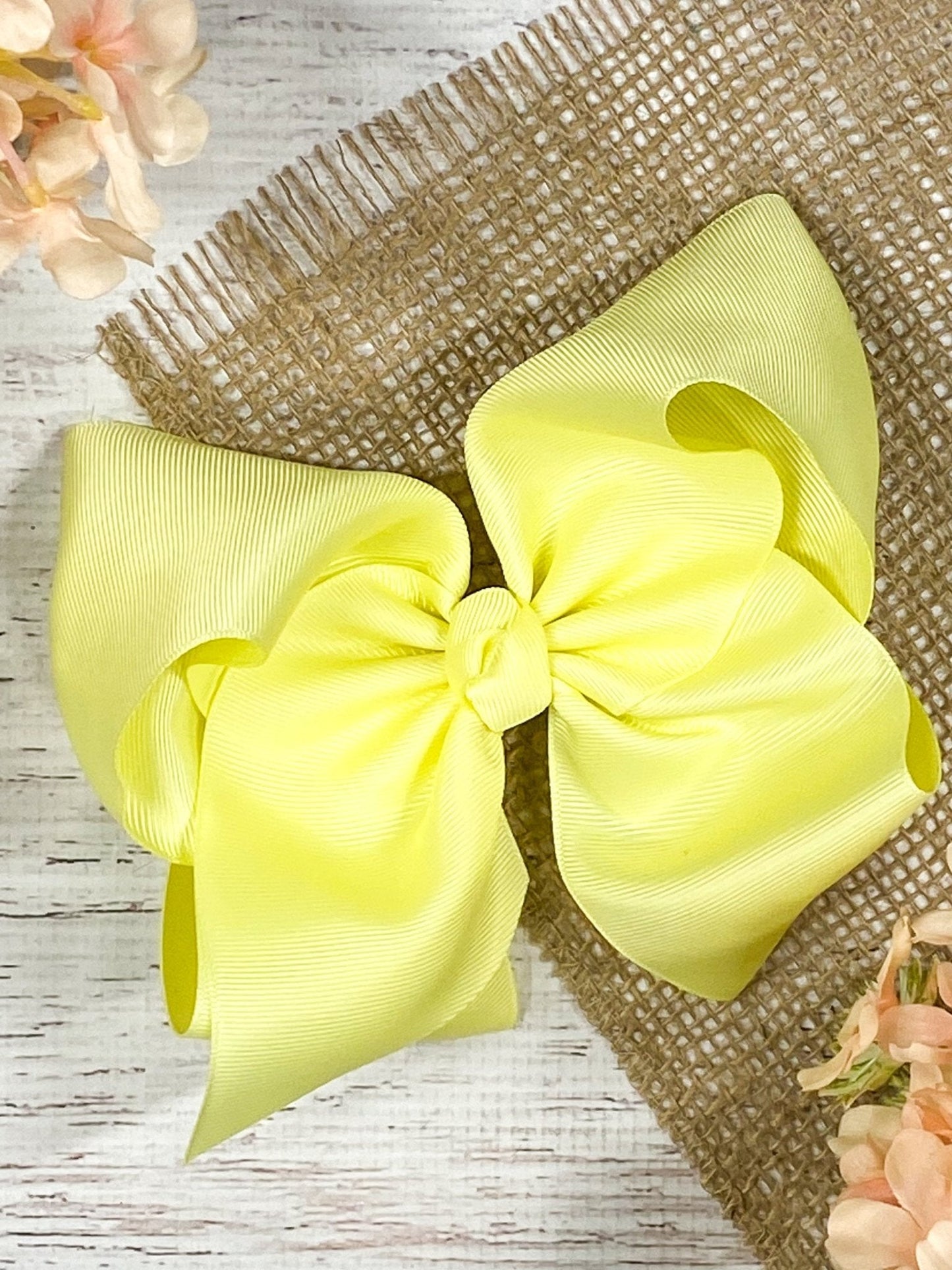 Texas Size Grosgrain Hair Bow - Alligator Clip - 6.5" - 36 colors