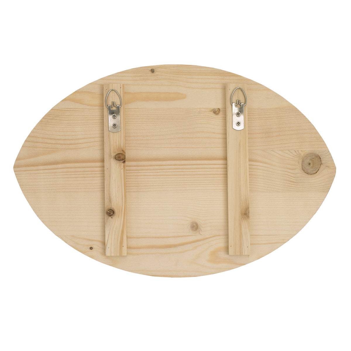 Football Shaped Let's Play Brown and White Wood Wall Decor