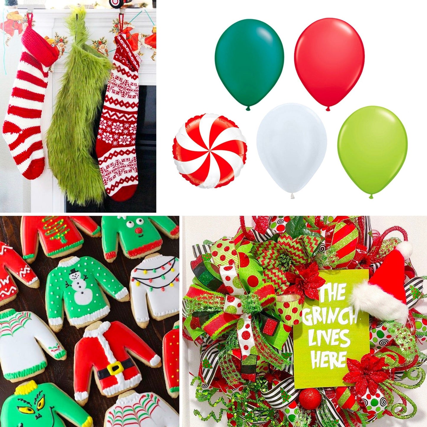 Grinch Christmas Balloon Garland Kit