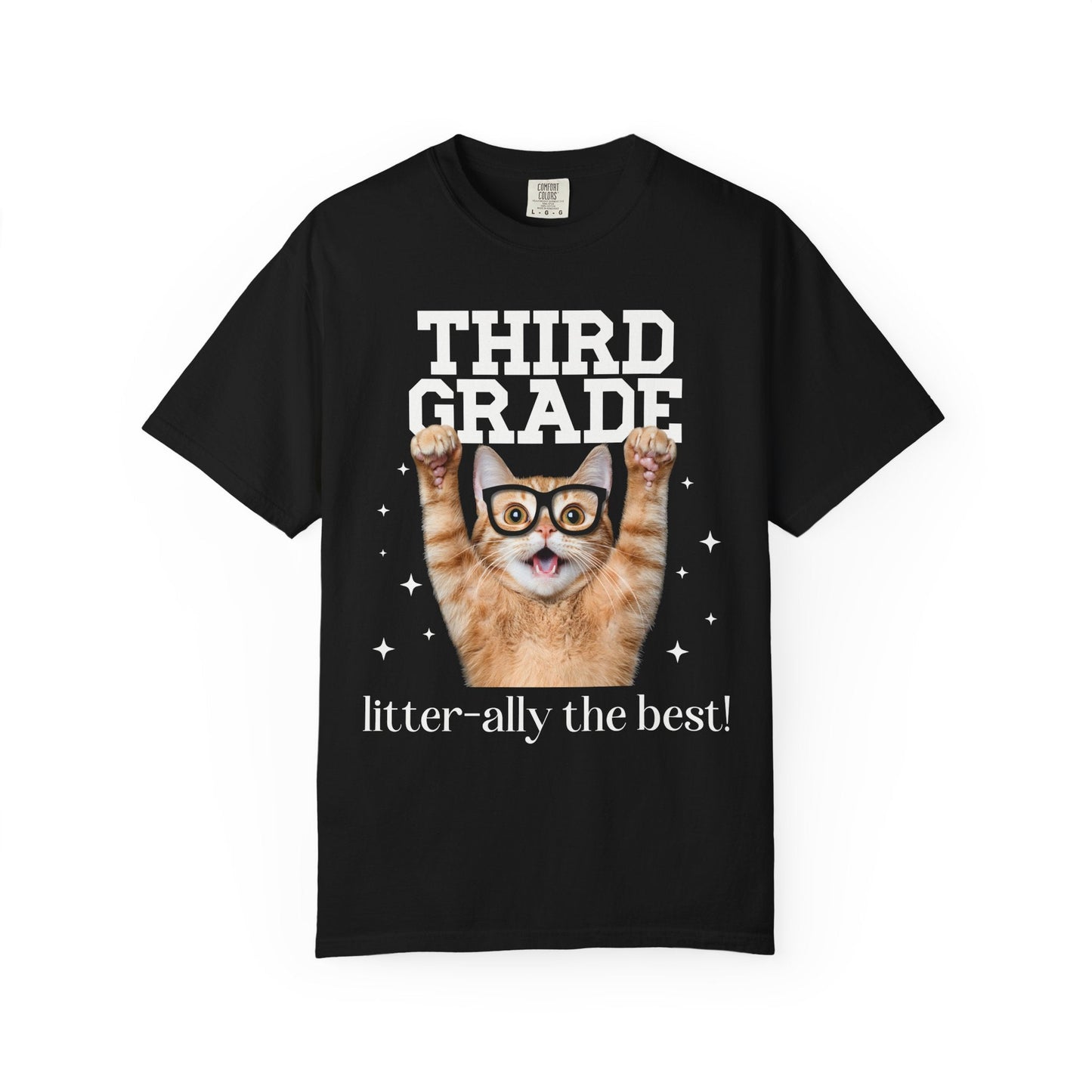 Third Grade Teacher Cat Tee