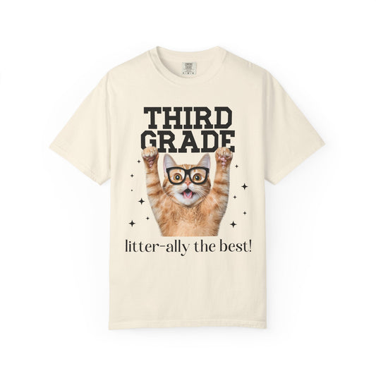Third Grade Teacher Cat Tee