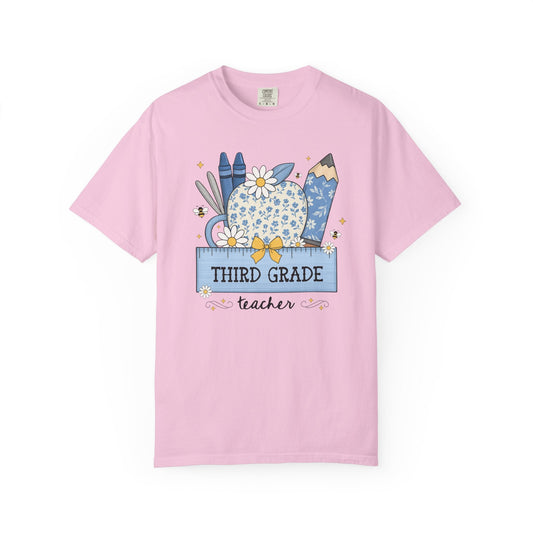 Third Grade Teacher Floral Tee