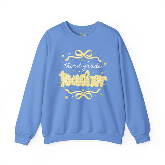 Third Grade Teacher Sweatshirt with Cottagecore Lemon Aesthetic