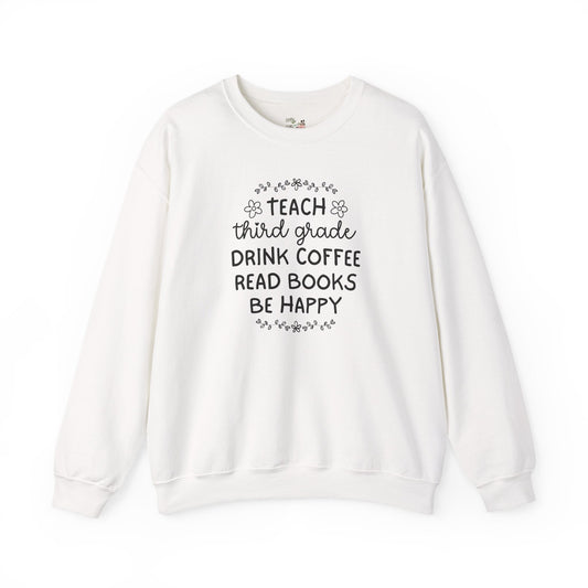 Third Grade Teacher Sweatshirt with Flowers