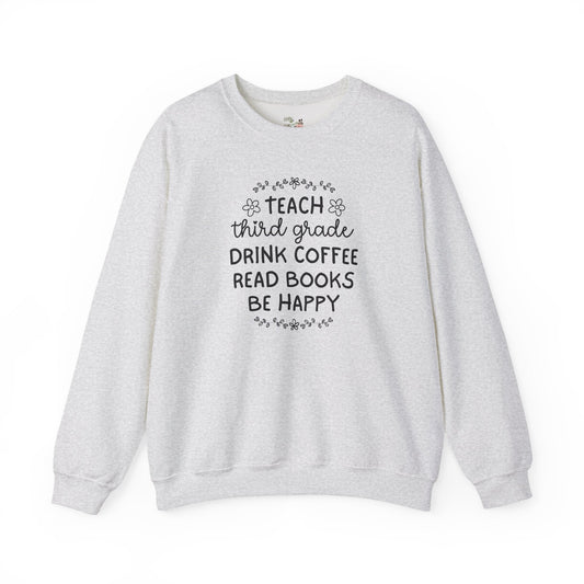Third Grade Teacher Sweatshirt with Flowers