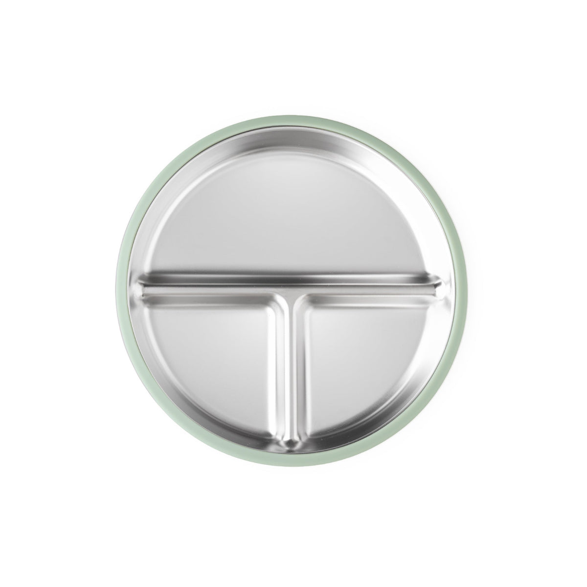 Stainless Steel Suction Plate Set of 2 (Mocha Mousse & Sage Green)