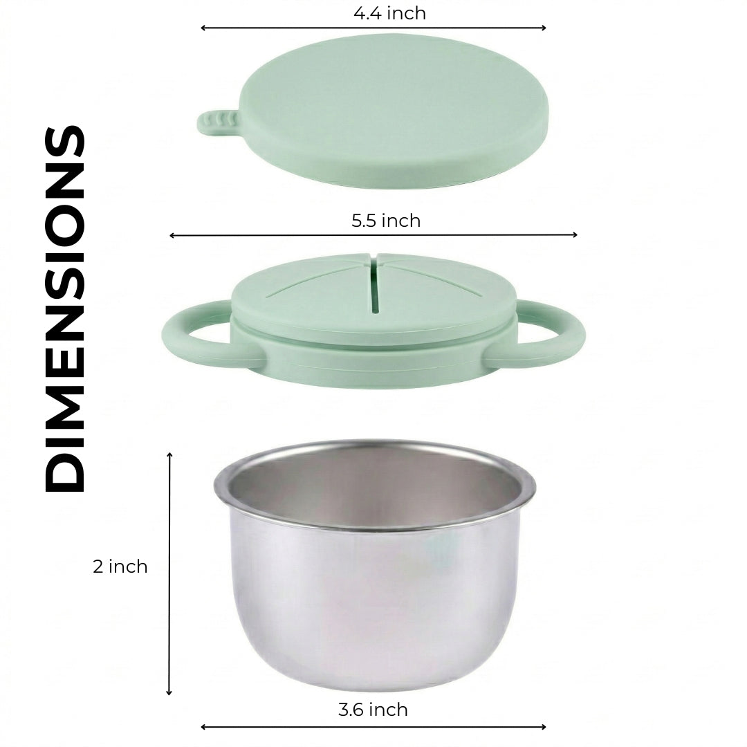 Stainless Steel Snack Cup Set of 2 (Mocha Mousse & Sage Green)