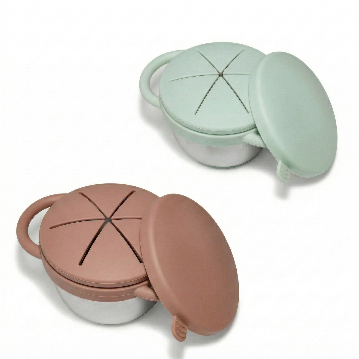 Stainless Steel Snack Cup Set of 2 (Butter Yellow & Baby Blue)