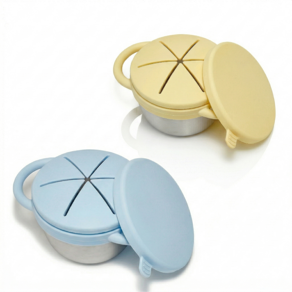 Stainless Steel Snack Cup Set of 2 (Tofu & Pearl Blush)