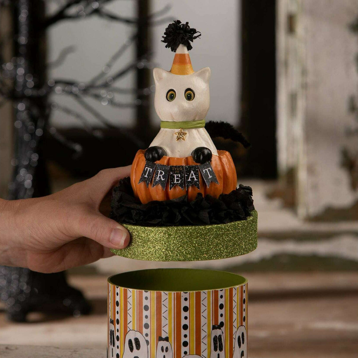 Treat Casper on Box | Halloween Decor | Bethany Lowe