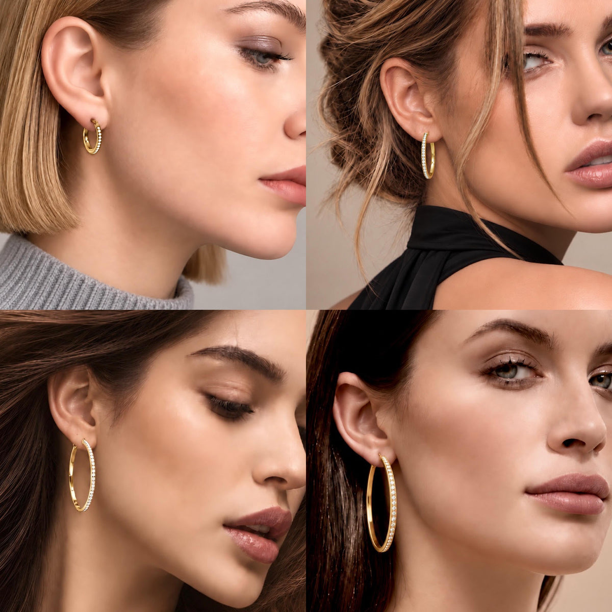 ER322W B.Tiff Pavé 146-Stone Big Hoop Earrings