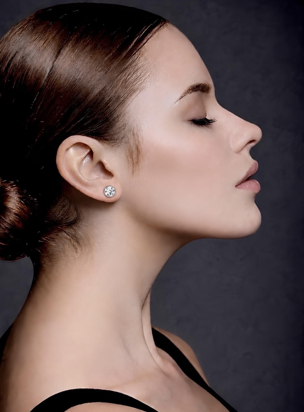 ER101G B.Tiff Gold 1 ct Solitaire Stud Earrings