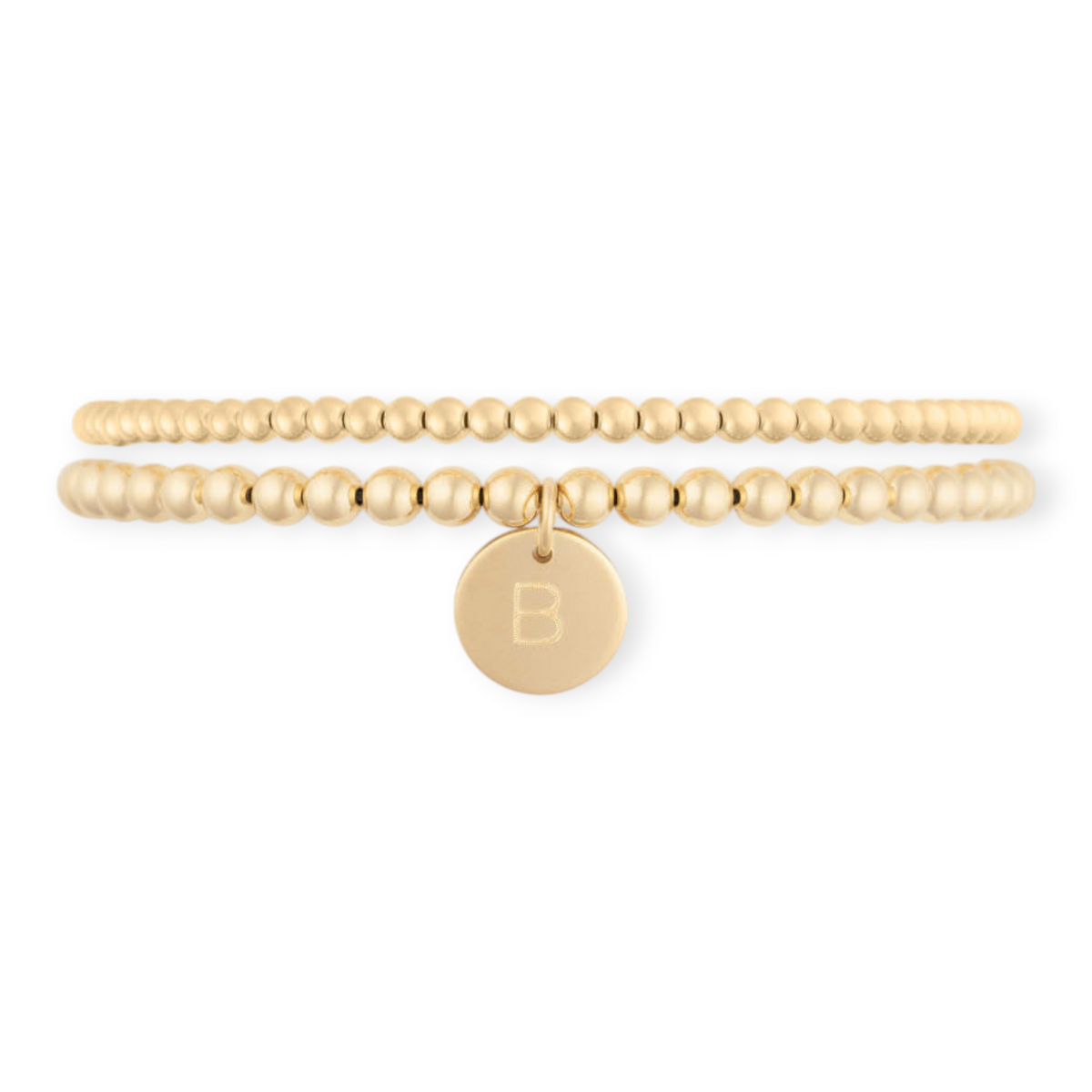 classic initial juno bracelet double stack (3+4mm)