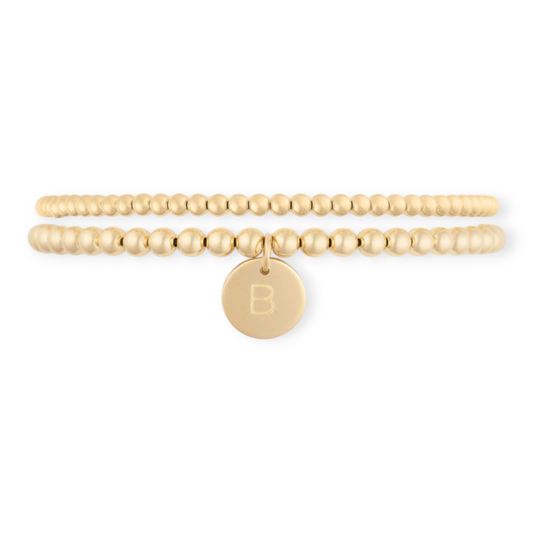 classic initial juno bracelet double stack (3+4mm)