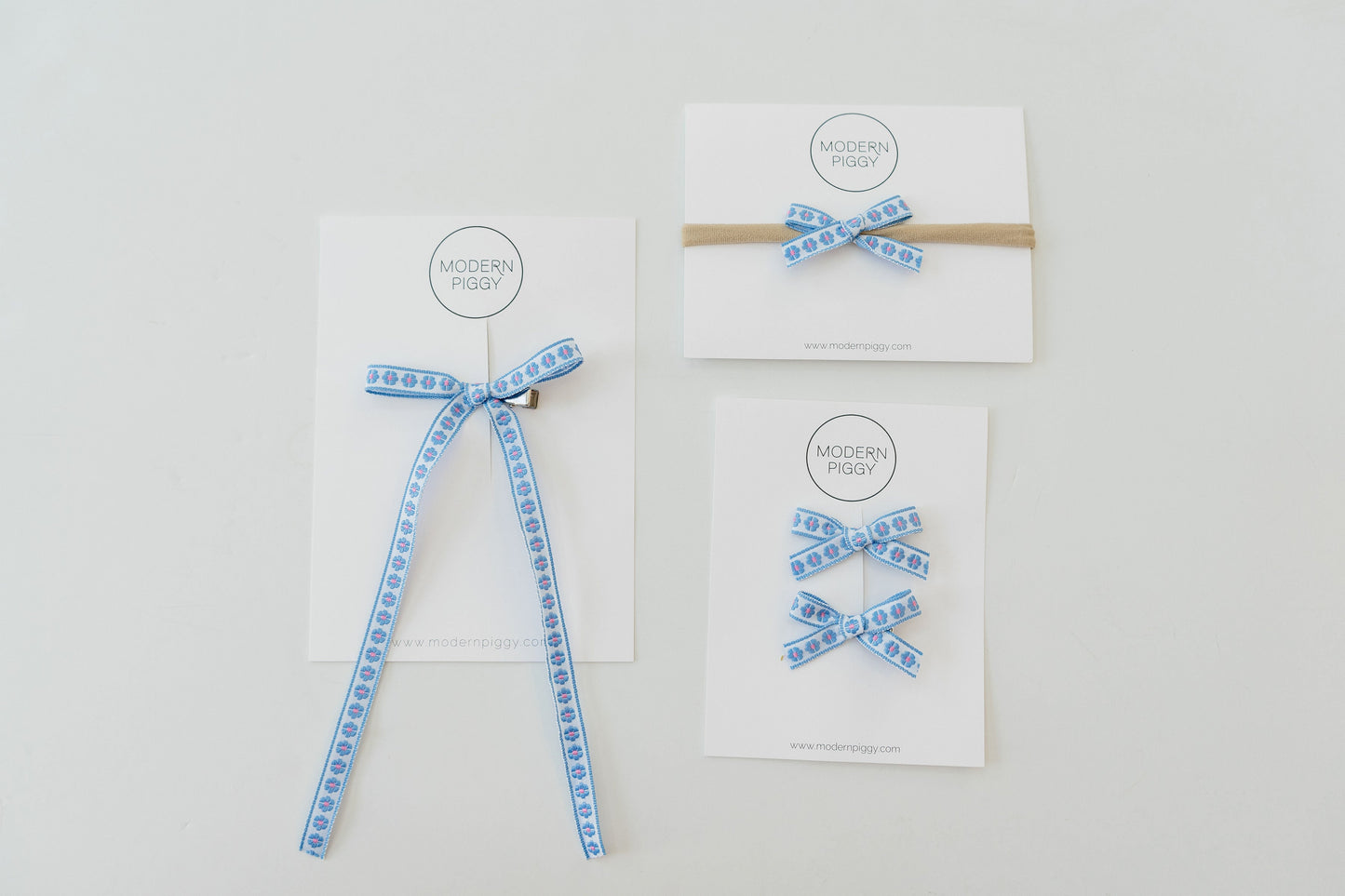 Daisy Chain- Blue | Statement Ribbon Bow