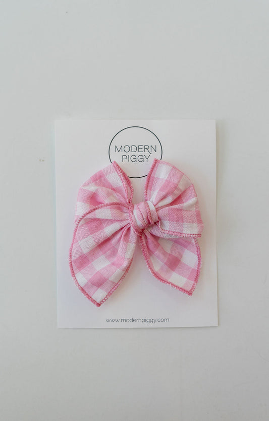 Rosy Gingham | Petite Party Bow