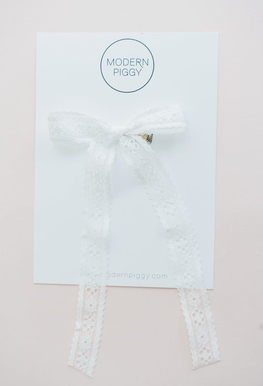 White Lace | Statement Ribbon Bow
