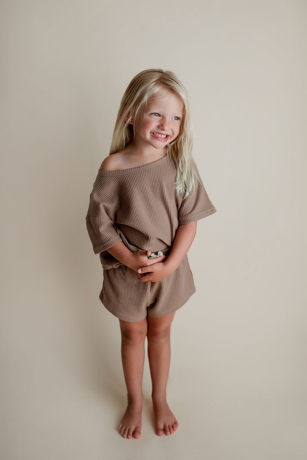 Cocoa Sands Brown Waffle Two Piece Set