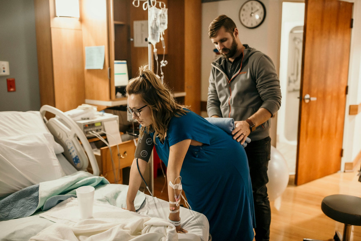 Blue Mommy Labor and Delivery Nursing Hospital Gown