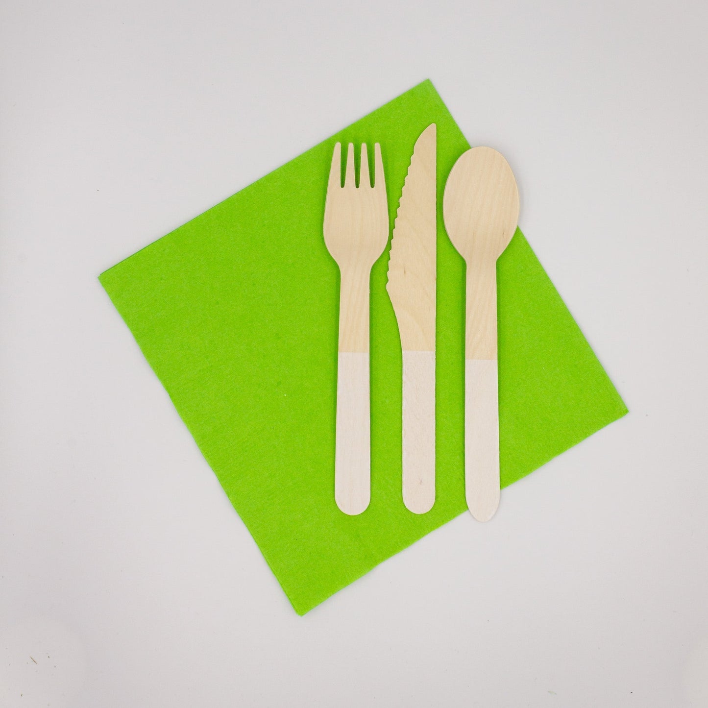 White Wooden Utensil Set – 24ct