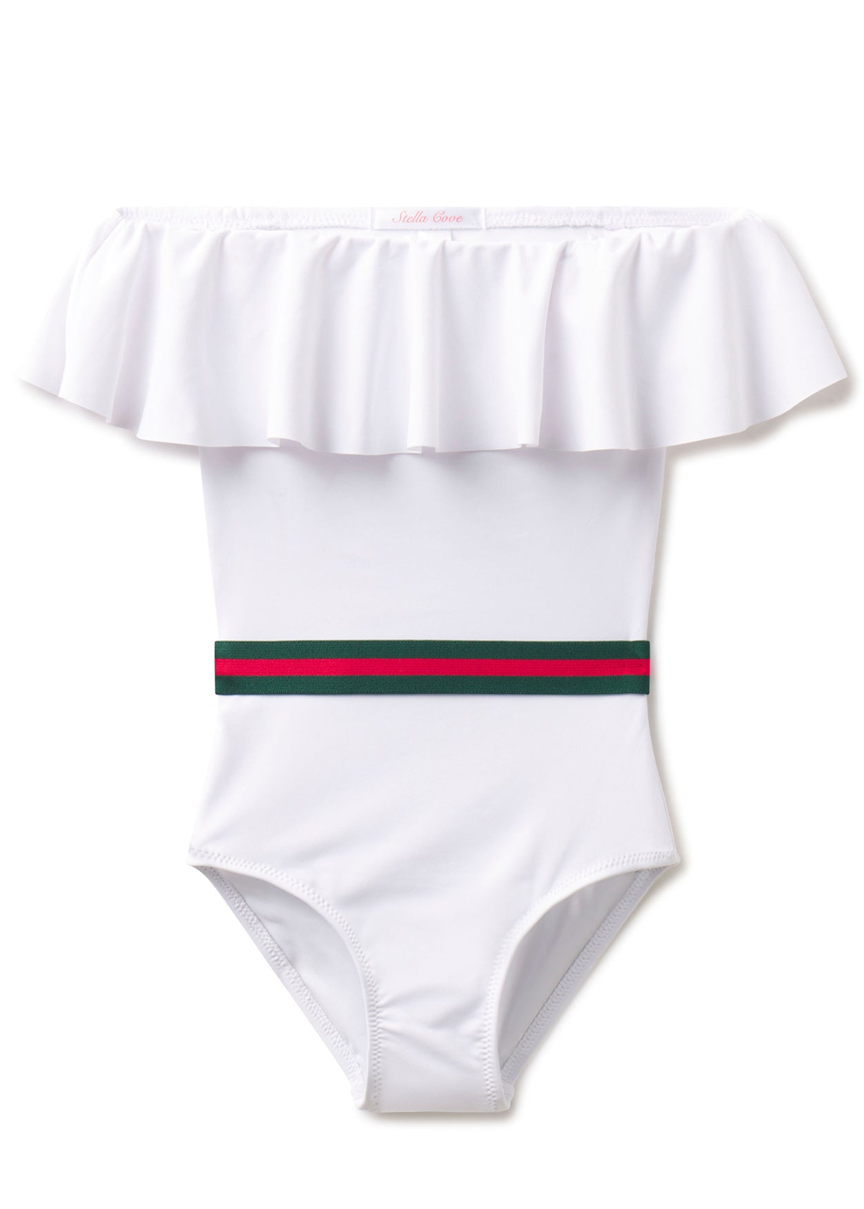 White Swimsuit with Belt