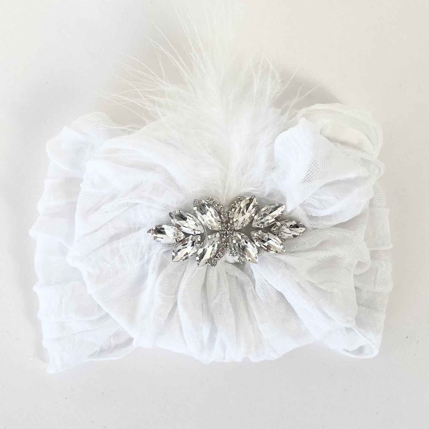 Fancy Feather Ruffled Headband