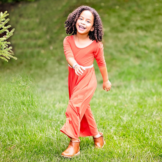 Wide Leg Romper in Pimenton