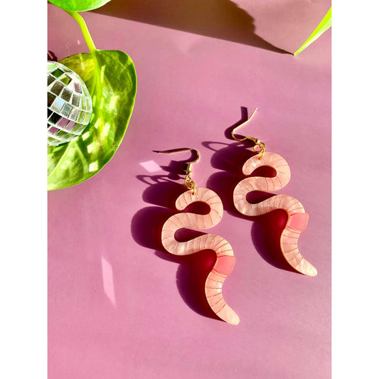 Wiggly Worms Acrylic Statement Earrings