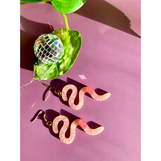 Wiggly Worms Acrylic Statement Earrings